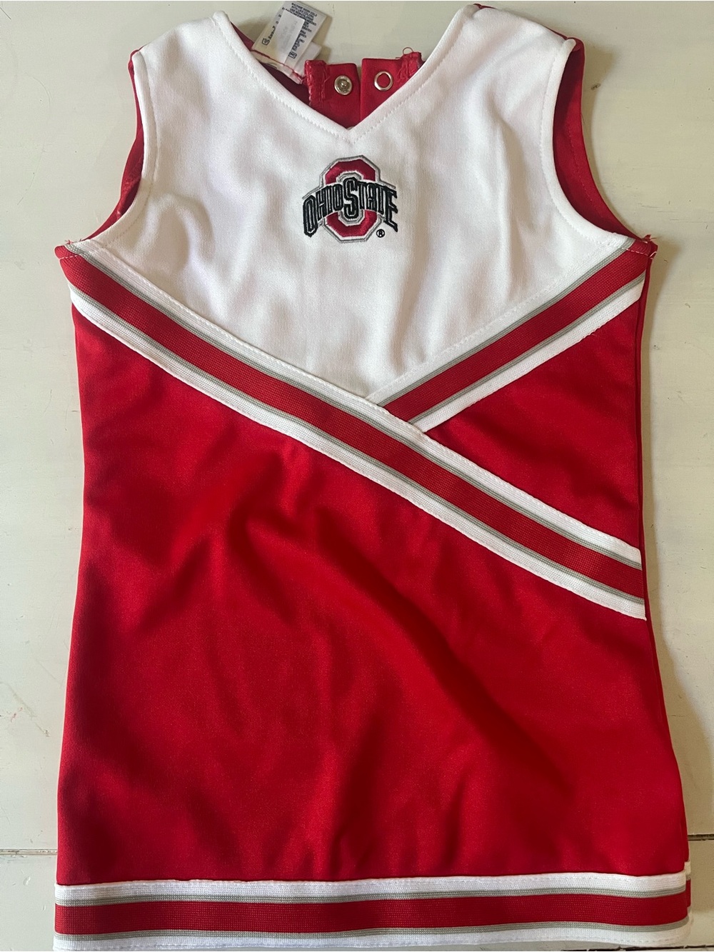 Pro Edge Red & White Ohio State Embroidered Cheer Top